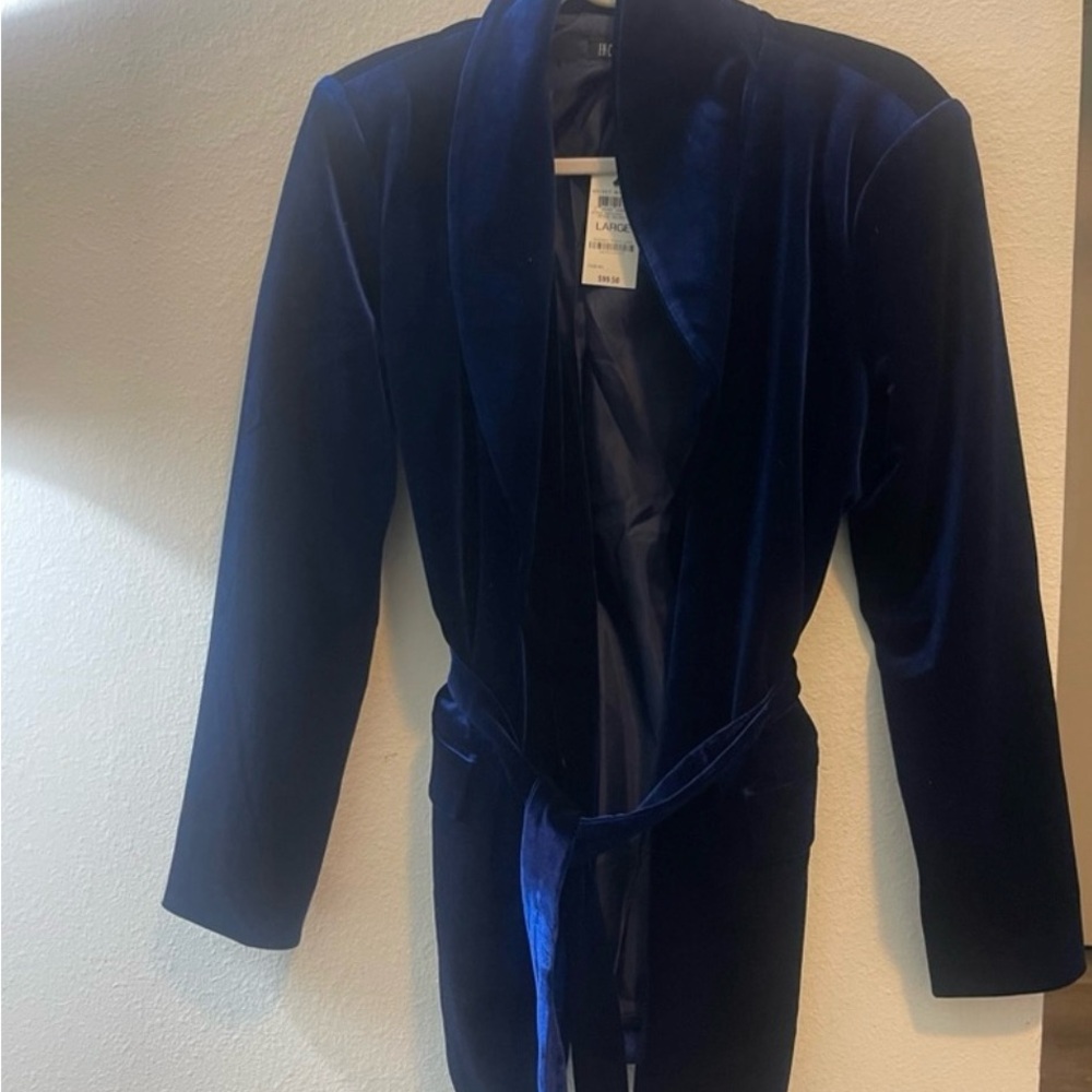 Blue Velvet Blazer w/belt wrap